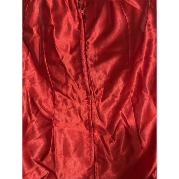Jessica McClintock Gunne Sax Dress Womens Size 11 Red Prom Party Strapless - Picture 4 of 5